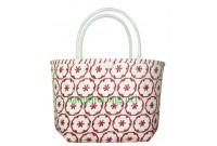 Giỏ bông mai lớn  màu trắng -đỏ